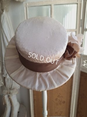 画像5: アンティーク布花装飾ストローハット、布花2種