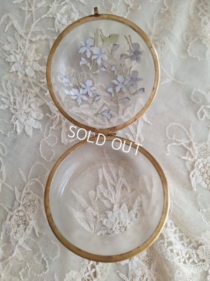 画像7: アンティークすみれ柄パウダージャー