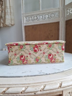 画像6:  アンティーク花柄カルトナージュボックス