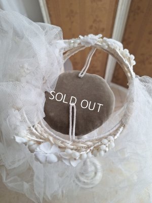 画像10: ベール付きワックスフラワーティアラ