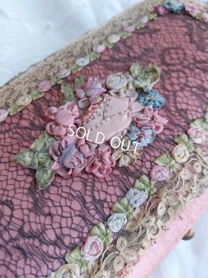 画像13: アンティークロココリボン刺繍ボックス