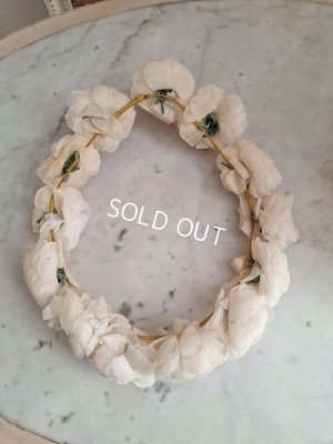 画像12: アンティーク布花冠　