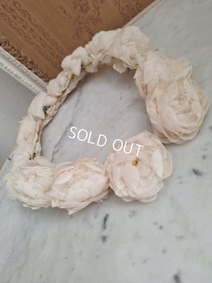 画像7: アンティーク布花冠　