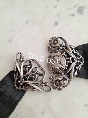 画像12: アールヌーボーシルバーバックルベルト