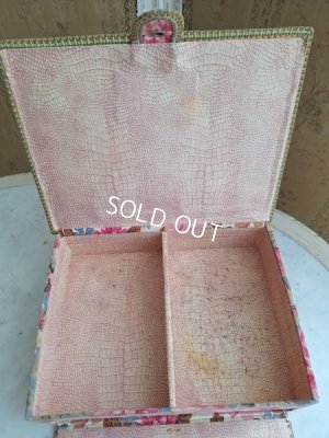 画像12: ローズ柄引き出し付カルトナージュボックス