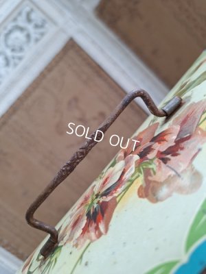 画像11: アンティーク花柄ティンバスケット