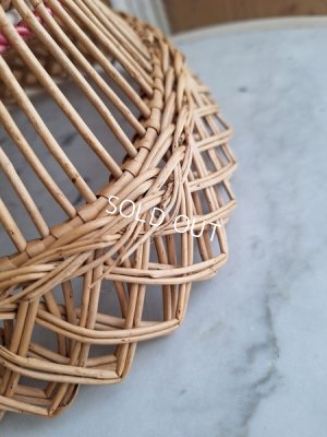 画像17: フレンチファブリック装飾アンティークバスケット