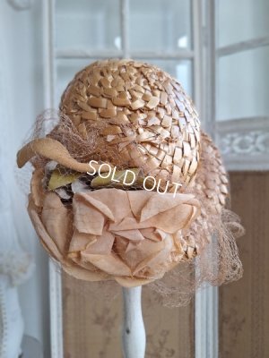 画像10: 布花付チャイルド麦わら帽子