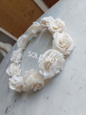 画像8: アンティーク布花冠　