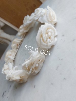 画像9: アンティーク布花冠　