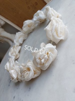 画像10: アンティーク布花冠　