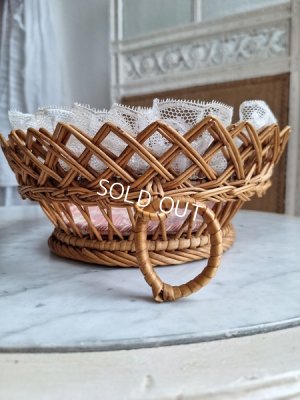 画像5: アンティーク花かご柄バスケット