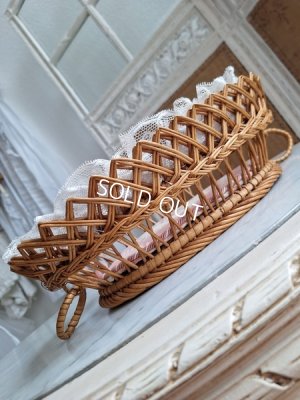 画像6: アンティーク花かご柄バスケット