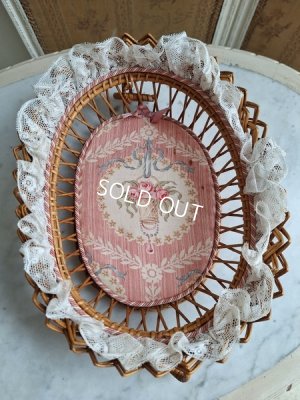 画像2: アンティーク花かご柄バスケット