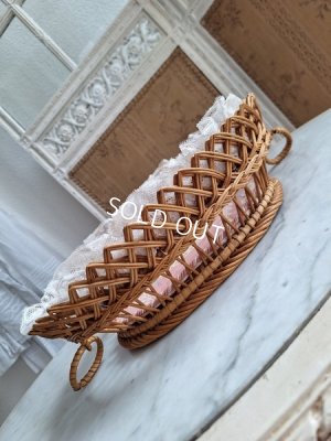 画像17: アンティーク花かご柄バスケット