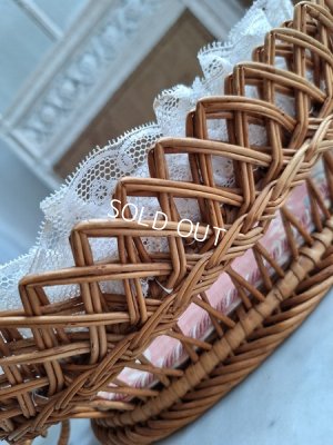 画像18: アンティーク花かご柄バスケット