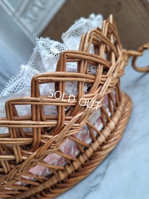 画像19: アンティーク花かご柄バスケット