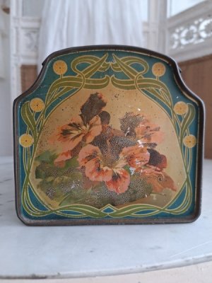 画像11: アンティーク花柄ティンバスケット