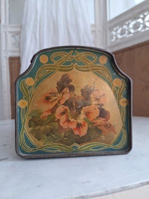 画像2: アンティーク花柄ティンバスケット