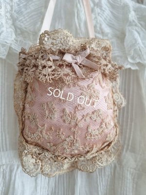 画像2: アンティークレースポーチ