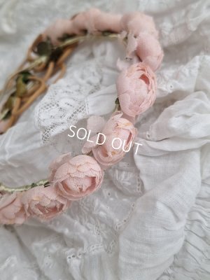 画像3: ピンクの布花冠