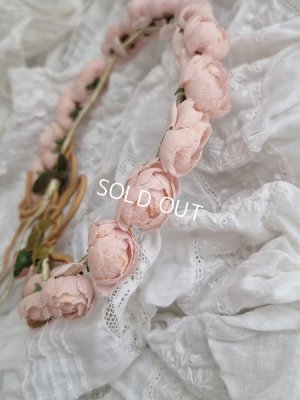 画像4: ピンクの布花冠