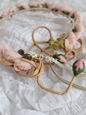 画像5: ピンクの布花冠