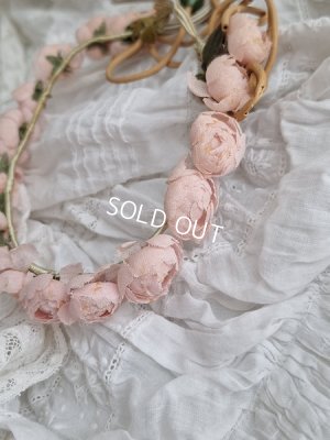 画像6: ピンクの布花冠