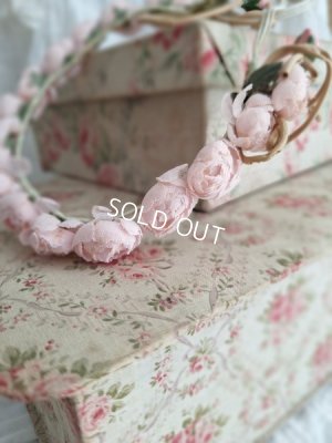 画像2: ピンクの布花冠