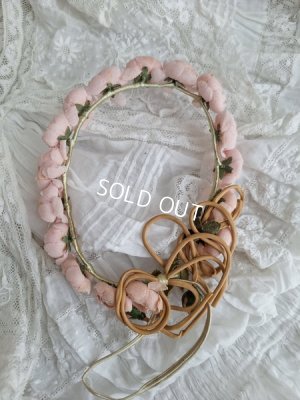 画像7: ピンクの布花冠