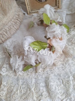 画像2: アンティーク布花ティアラ