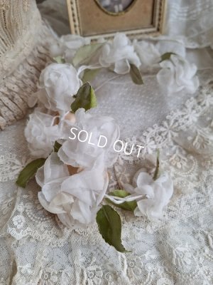 画像3: アンティーク布花ティアラ