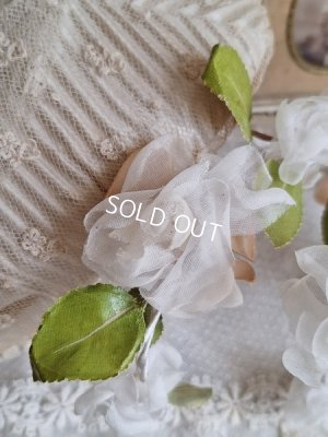 画像8: アンティーク布花ティアラ