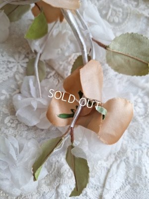 画像13: アンティーク布花ティアラ