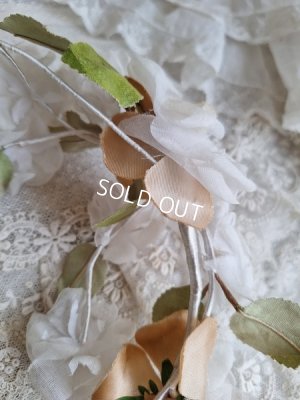 画像14: アンティーク布花ティアラ