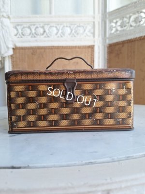 画像14: リボン柄ブリキバスケット