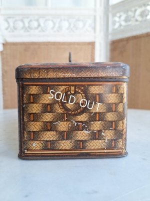 画像15: リボン柄ブリキバスケット