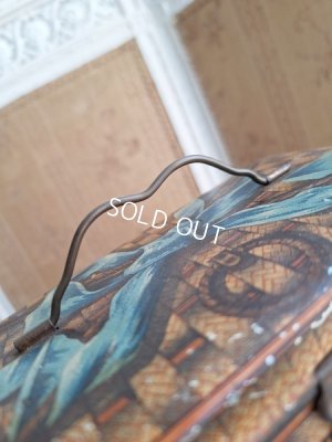 画像22: リボン柄ブリキバスケット