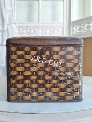 画像29: リボン柄ブリキバスケット