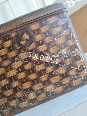 画像33: リボン柄ブリキバスケット