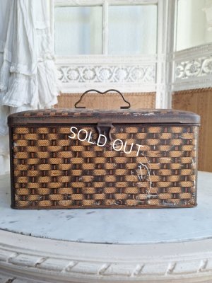 画像28: リボン柄ブリキバスケット