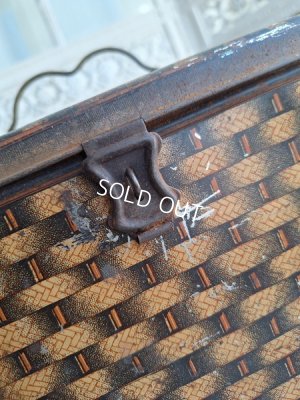 画像39: リボン柄ブリキバスケット