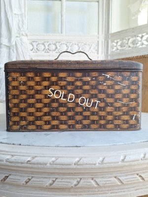 画像27: リボン柄ブリキバスケット