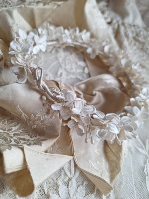 画像7: アンティーク布花冠