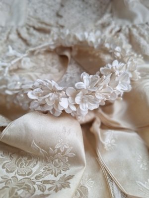 画像8: アンティーク布花冠