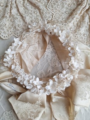 画像9: アンティーク布花冠