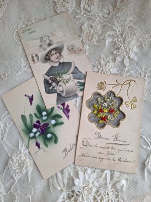 画像1: クリスマスカードセット（ヤドリギ）