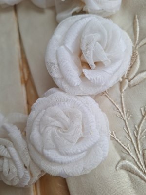 画像10: アンティーク布花冠