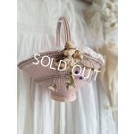 画像: 布花付ピンクバスケット