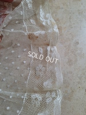 画像33: リボン装飾アンティークレースカーテン